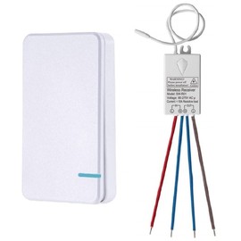 Thinkbee MINI Wireless Light Switch Kit, Quick Create or Relocate On/Off Switch for In-/Outdoor Lamp up to 1000W, No Wiring/Easy-installing/Portable/Waterproof Switch Remote Control Up to 1300ft, A