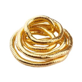 Goohopsun Chunky Gold Bendable Snake Necklace for Women Men, Infinite Loop Necklaces Versatile Adjustable Armband, Bracelet and Choker Set (Gold)