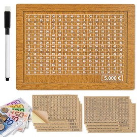 STFYUG Wooden Money Box, Money Box with Numbers Checks, Money Box with Counter, Reusable Money Box, Money Box, Promotes Saving Habit for Adults and Children