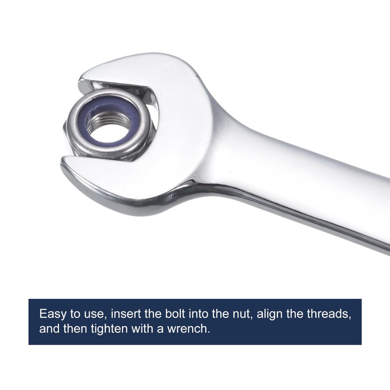 sourcing map 10Pcs #6-32 Nylon Insert Hex Lock Nuts, 304