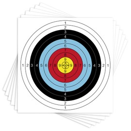FENJANER Archery Targets Paper,16in/23.6In Standard Bow and Arrow Target Face with 10 Pcs Pin for Backyard Hunting & Target Practice (Standard Archery,10 Rings) (20 PCS 23.6X23.6In)