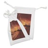 Lunarable Santa Monica Pier Fabric Pouch Set of 2, Ferris