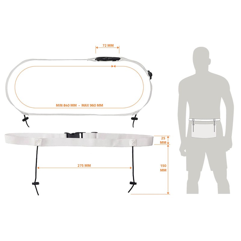 Karteo Race Number Strap [Pack of 1] Running Belt White
