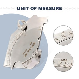 WeldingStop Bridge Cam Gauge Welding Fillet Throat Gage Welding Gauge MG-8 for Inspection of Welded Surface Weld Joints Bevel Angle Inch/mm Stainless Steel Weld Gage