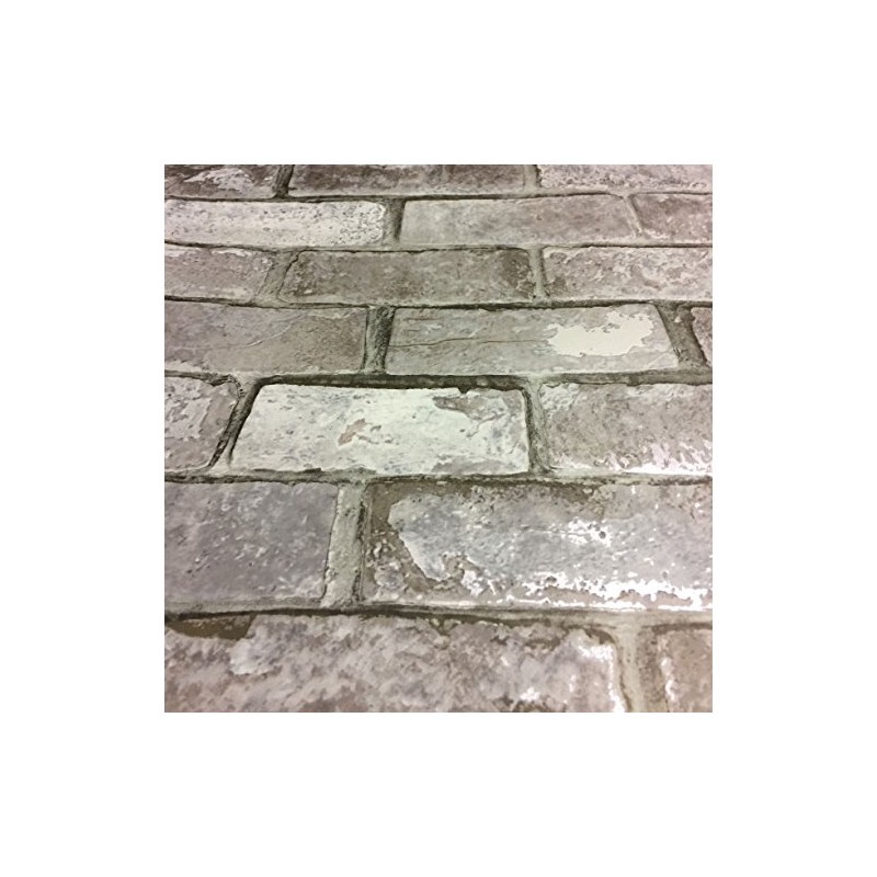 DEBONA Brick Effect Wallpaper Slate 3D Weathered Stone Realistic Paste