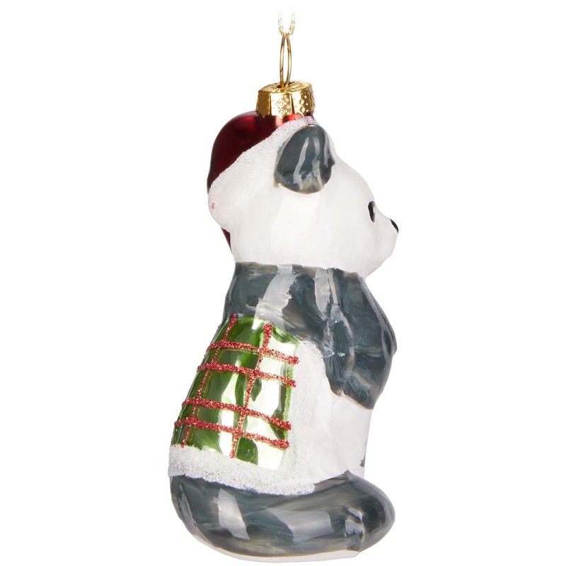 BRUBAKER Cat with Blanket and Christmas Hat Red Green -