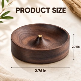 Incense Holder,Walnut Incense Stick Holders,Modern Simple Round Insence