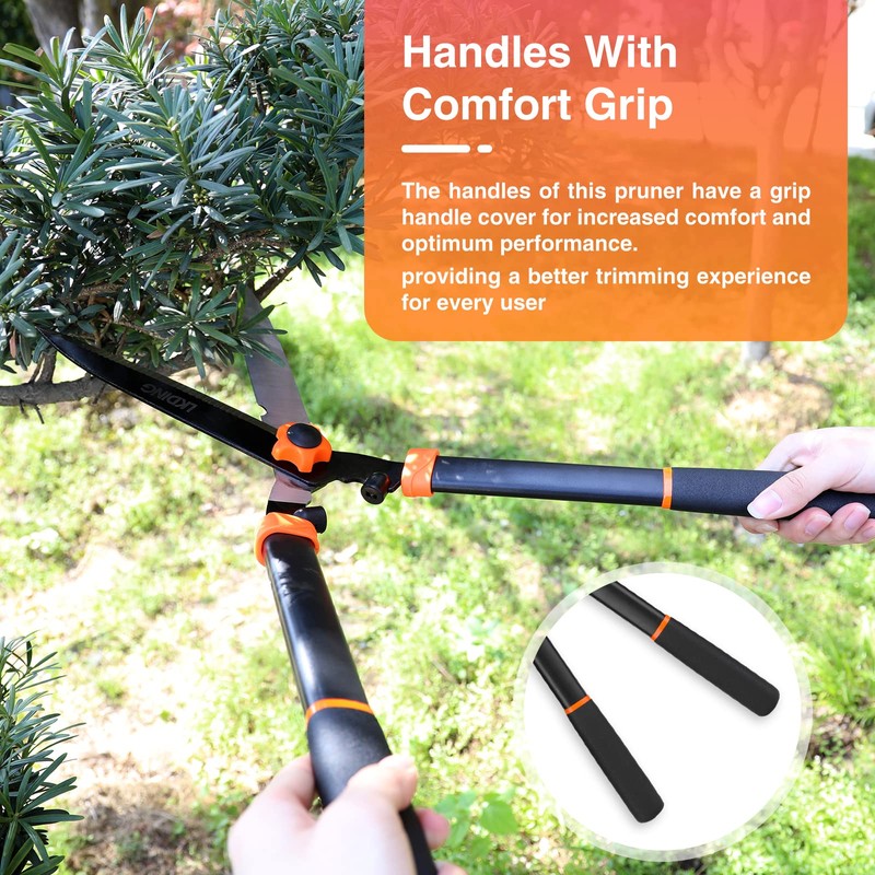 LKDING Lightweight Hedge Shears Manual Hedge Clippers for Trimming Borders