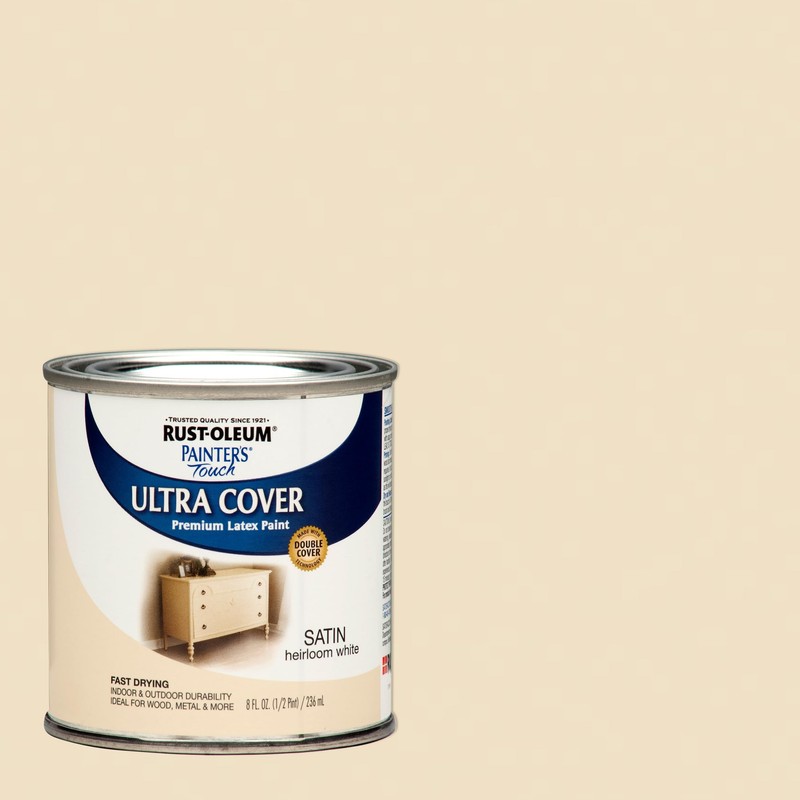 Rust-Oleum 267313-Painter's Touch Latex Paint, 1 Half Pint, Satin Heirloom