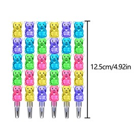 Stackable Pencils, 12 PCS Plastic Bear Pencils for Drawing, Sketching, School Office Supplies and Stationery Gift (5 Inches Long)