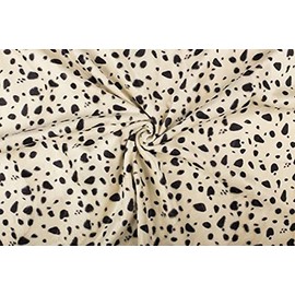 Faux Fur Pony Skin Velboa Fabric Material - Cream Dalmatian, 1Mtr - 150cmx100cm