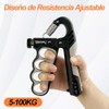 5 Piezas Ejercitador de Antebrazo con Contador(Negro y Plata)