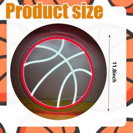 Basketball Neon Sign, Basketball Led Neon Light, Dimmable LED Neon Signs for Wall Decor, Powered by USB Wall Decor Aesthetic, Sports Neon Signs for Room Bedroom Shop Decor