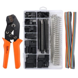 Orange Crimping Pliers DuPont Plug Set SN-28B Ratchet Crimping Pliers with 1550 Pieces Connection Plugs Male/Female Connection Plug 0.1-1.0 mm² Crimping Tool for 2.54/3.95mm Plugs 28-18 AWG