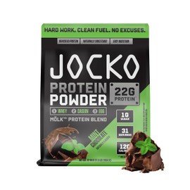 Jocko Fuel Mölk Whey Protein Powder 22g Low Sugar Monk Fruit Blend - Muscle Recovery & Growth, Packaging May Vary (31 Servings, Mint Chocolate)
