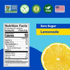HYDRANT Hydrate No Added Sugar, Individual Hydration Electrolyte Powder Stick Packets with Zero Sugar and Electrolytes for Rapid Hydration (Lemonade, 30 Count)