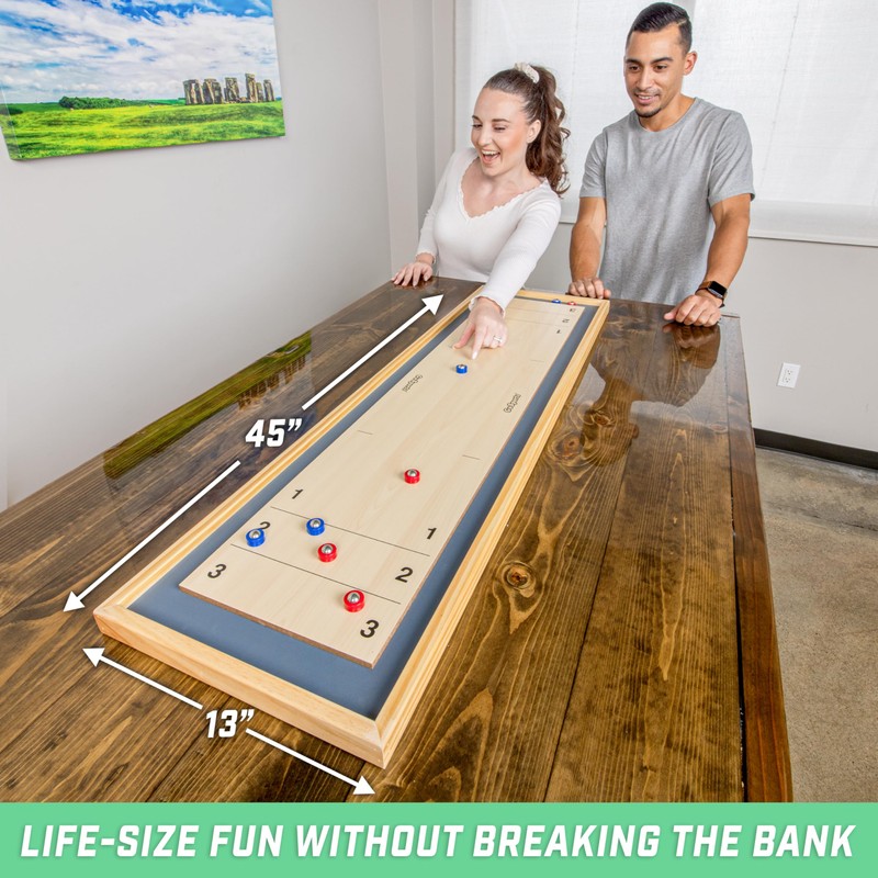 GoSports Shuffleboard and Curling 2 in 1 Board Games -