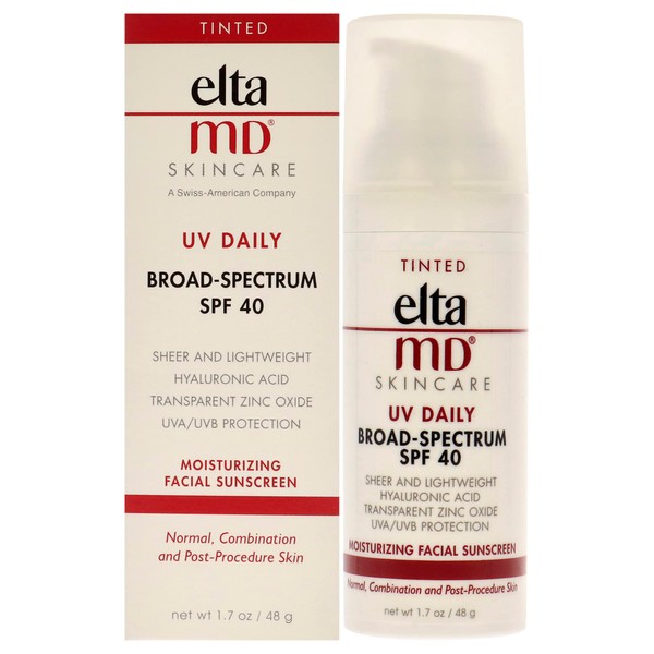 eltaMD UV Daily Moisturising Facial Sunscreen SPF 40 - For Normal, Combination & Post-Process Skin - Tinted 48 g/1.7 oz