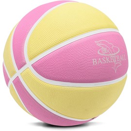 Basketball Size 5, Basketball for Children, Mini Basketball Size 3, Ideal for Youth Children's Hands, Outdoor Basketball Rubber, Pink 5