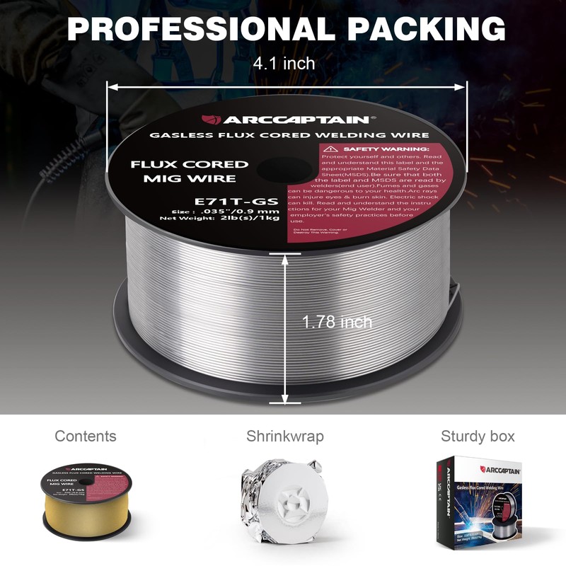 ARCCAPTAIN Flux Core Welding Wire .035, Flux Core Welding Wire