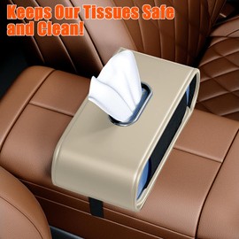 Soporte para pañuelos de coche, funda grande para guardar el coche ordenado, soporte para servilletas de asiento trasero de piel sintética de alta calidad, dispensador de pañuelos para coche