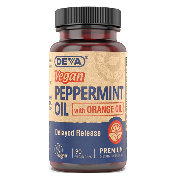 Deva Nutrition Vegan Peppermint Oil Delayed Release Capsules, 90 Count