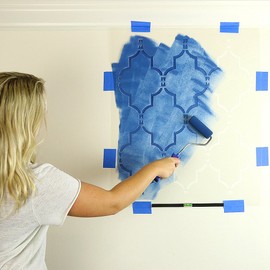 Stencil Essential Kit, Dense Foam Roller, White Bristle Brush and Clip-On Level Multi-Function Tool