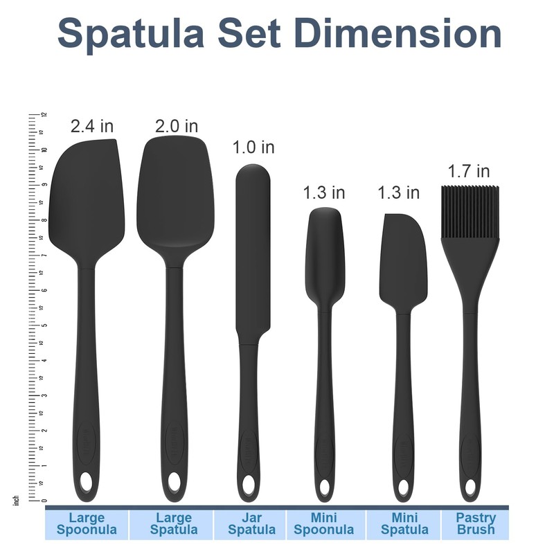 MiorBiit Silicone Spatula Set of 6, Food Grade, High Temperature