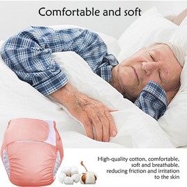 DEEYOTA Adult Velcro Cloth Diaper,Adult Diaper Cover for Incontinence,Leak-Proof,Adjustable and Easy to Put on and Take Off,Suitable for Bedridden,Elderly and Incontinent People(Add a Diaper)