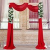 AMZLOKAE Wedding Arch Draping Fabric Red 2 Panels 29x216 Inch