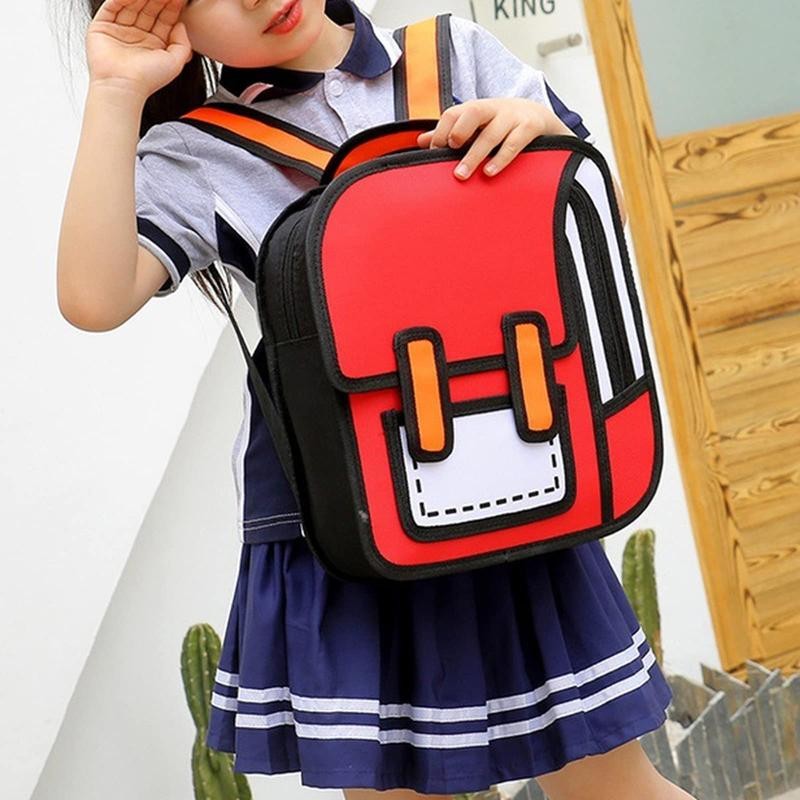 Kawaii Backpack Cute Cartoon 3D Jump Style 2D Drawing from