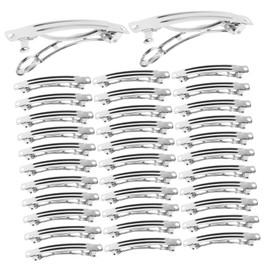 Healvian French Barrette Hair Clips Diy Snap Clips 50pcs Blank Hair Accessories for Styling