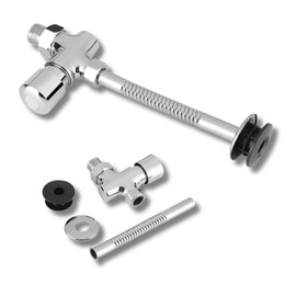 Urinal Flush Valve Kit,Toilet Urinal Flush Valve Button Type Manual Push Button Urinal Flush Valve Delay Automatic Shutoff Toilet Flush System Replacement