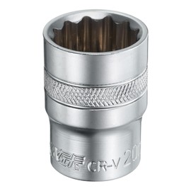 HARFINGTON 1/2" Drive by 20mm 12-Point Shallow Socket 38mm Length Metric Spline Socket
