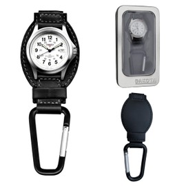 Dakota Leather Field Clip, Clip Watch, Leather Fob Strap, Lightweight Dress Watch, Outdoor Gifts for Men and Women, Use for Fishing, Golf and More