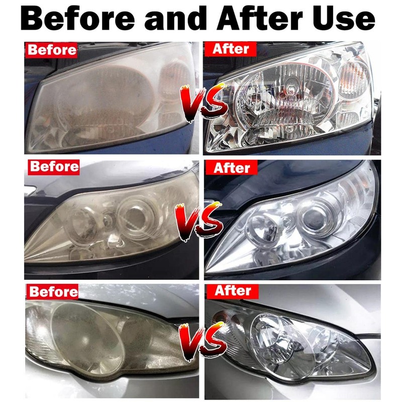 Car Headlight Restoration Kit, Auto Headlight Lens Polish Repair Kit