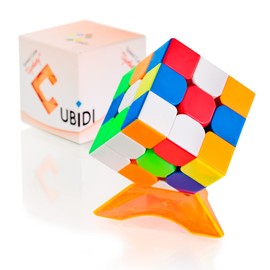 CUBIDI® Magic Cube 3x3 - Speed Cube 3x3 - Durable and Stickerless - Travel Games and Car Game for 8+ Year Old Boys and Girls - Brain Teasers Puzzles.