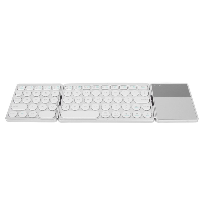 Round Key Bluetooth Foldable Keyboard with Touchpad Universal 140mAh Wireless