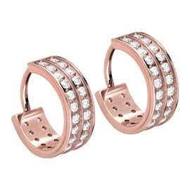 FILANGO 1 Pair of Titanium Ear Clicker Hoop Earrings Crystals Ear Jewellery Choice of Colours and Sizes, Titanium (Grade 23)