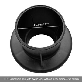 Timyrimy 1.97"/5cm Porch Swing Replacement Feet, Black Horseshoe-Shaped Plastic Leg Caps to Secure Swing Legs to Ground(Set of 4)