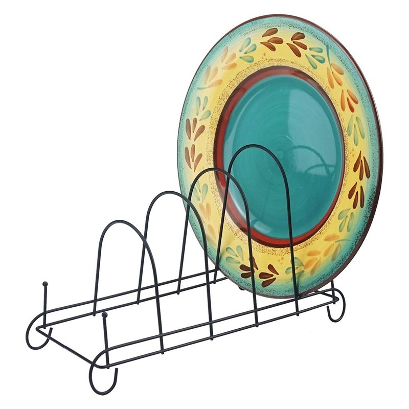 Artliving 5-Tier Metal Scrollwork Dish Rack Plate Rack Display Stand