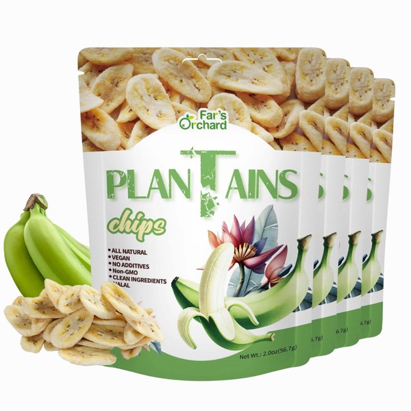 Far’s Orchard Plantain Chips – 4 Pack (2 oz Resealable Bags) • Crunchy Banana