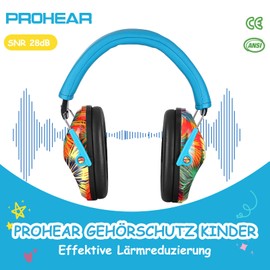 Prohear 0321 Dyed Ear Protection for Children with SNR 29 dB Hearing Protection, Foldable Comfortable Noise Protection Headphones for Children, Teenagers for Concert, Festival, School, from 1 to 18 Years
