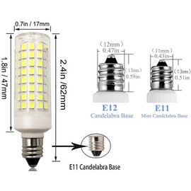 Generic E11 Led Bulbs,JDE11 120V 100W Halogen Candelabra Bulbs Equiva Dimmable,T3 T4 Mini Base JD E11 Bulb,6000K Daylight White 9W 850LM E11 for Chandeliers,4Pack (E11-4P CW), GU-10000