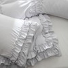 Bedorm Gray Duvet Cover Set Queen Ruffle Bedding Set Pleat