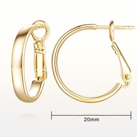 GIORGIA GIBBS 14K Gold Hoop Earrings for Women Trendy Gold Earrings Polished Gold Chunky Hoop Earrings Classic Dainty Gold Earrings Hoops 20 mm,30 mm (20 mm)