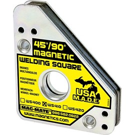 MAG-MATE WS410 Standard Magnetic Welding Square, Mid-Size, Fuzz Iron Reduction Covers, Durable Magnets, 45° and 90° Angles, Large Finger Hole, 75 lbs. Holding Capacity