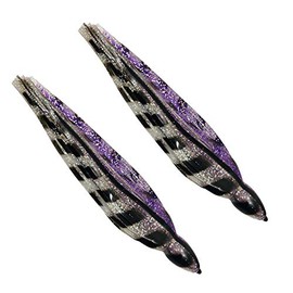 Marlin Lure Skirts 12 Inch (Includes 2 Skirts) Squid Trolling Lure Skirts (Purple Black)