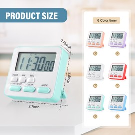 Weewooday 12 Pcs Digital Kitchen Magnetic Timer Bulk Classroom Count up Countdown Timer Large Digits Egg Timer Loud Alarm Cute Desk Stopwatch Timer for Teacher Kids Cooking Office (Classic Style)