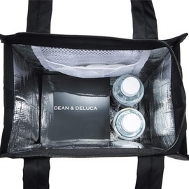 DEAN&DELUCA Cooler Bag, Black, M, Insulated Bag, Zipper Included, Compact, Bento Lunch Bag, 13.8 x 6.7 x 9.8 inches (35 x 17 x 25 cm)